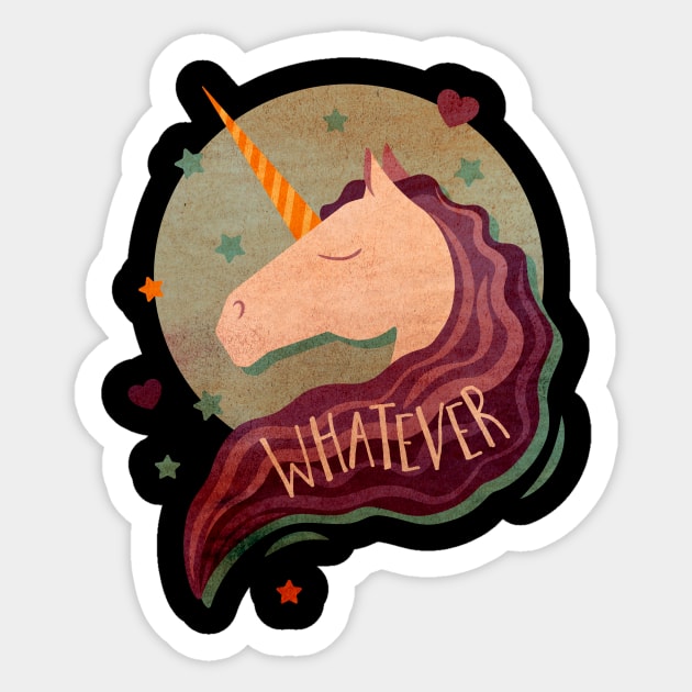 Whatever Unicorn Sticker by Tpixx